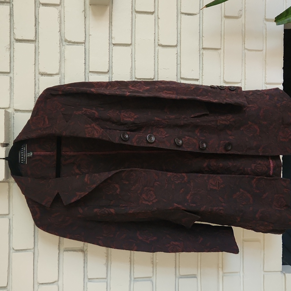 Peruvian Connection Damask Jacket Size 10